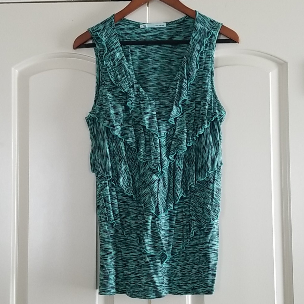 Maurices Ruffle Front Sleeveless Top